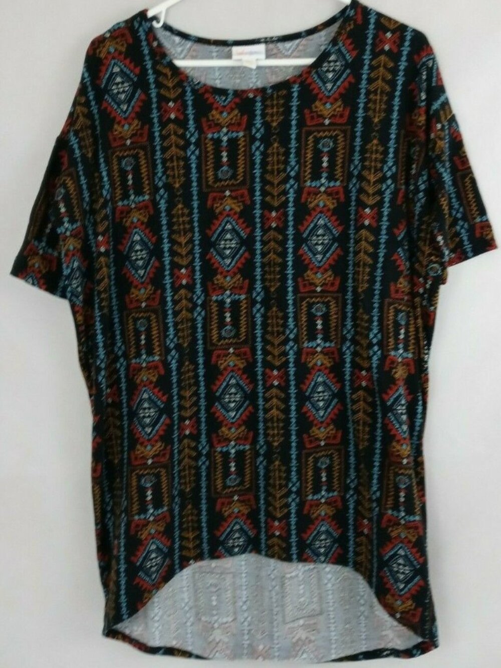 LuLaRoe Irma Tunic Black With Beautiful Aztec Design Size XXS